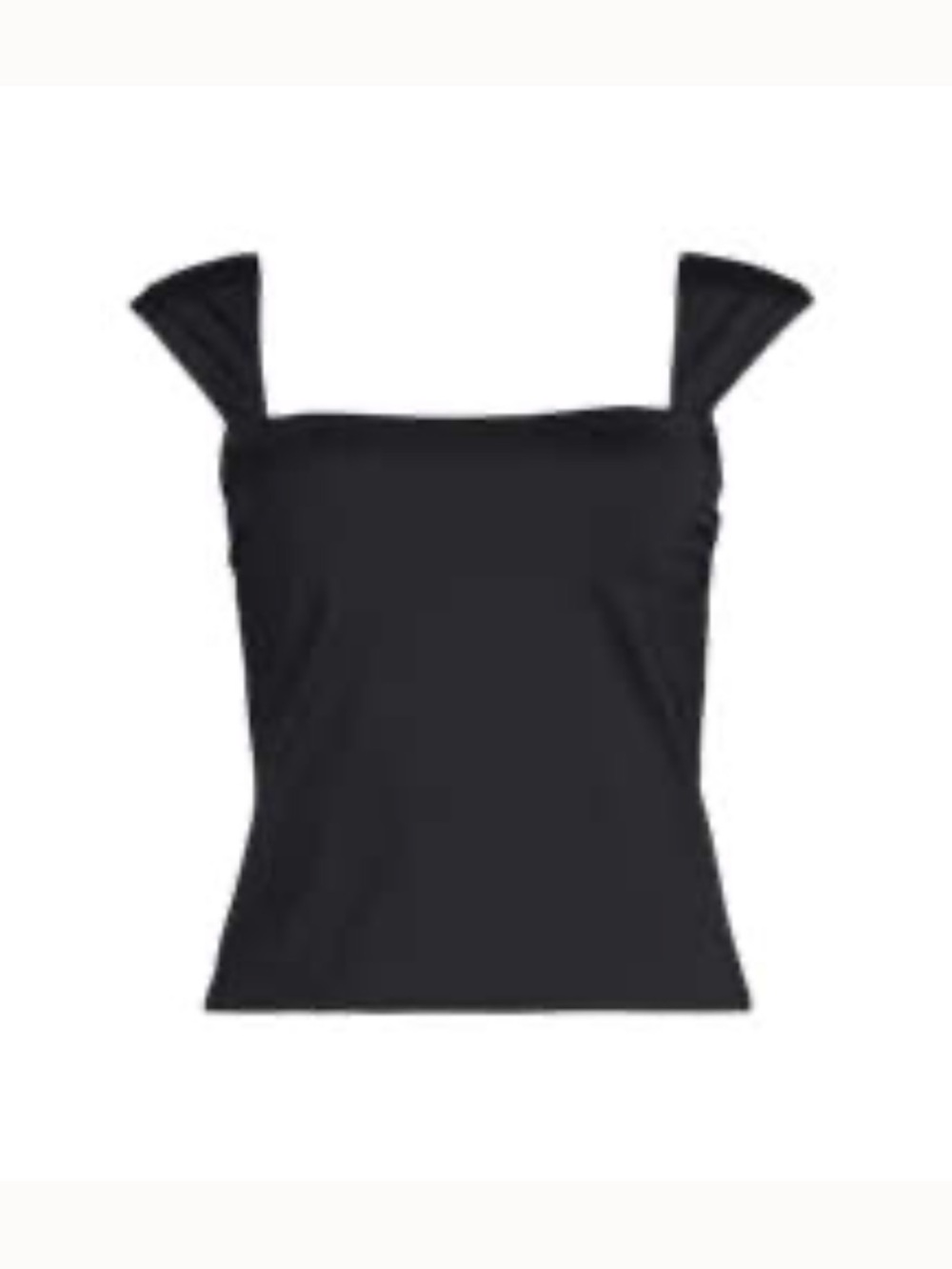 Lands' End Black Square-Neck Swim Tank with Wide Straps Sz 6 Long Torso NWT